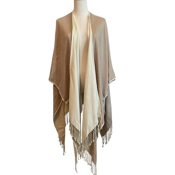 Tommy Bahama Reversible Knit Wrap Shawl Womens Minimalist Quiet Luxury Capsule - Picture 1 of 10